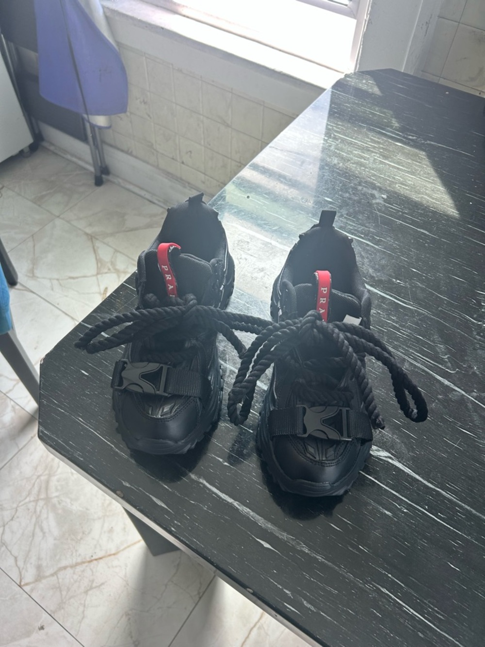 Kids Black Sneakers with Red Accent - Designer Style